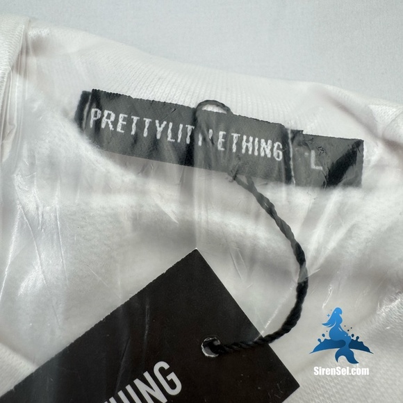 1102 NWT PrettyLittleThing Oversized Sweatshirt Colorado Print - Size L - White - Picture 4 of 8